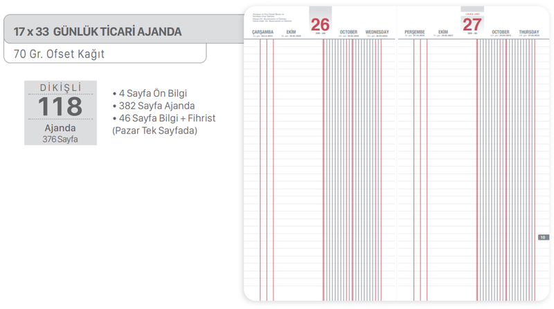 KASA AJANDASI 118-TCK GIPTA 17X33