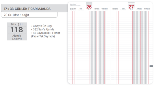 KASA AJANDASI 118-TCK GIPTA 17X33