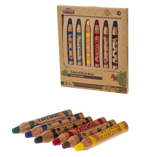PLAY-DOH 6 RENK NATUREL CRAYON 2'Sİ 1 ARADA