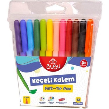 BU-BU KEÇELİ KALEM 12 RENK PVC
