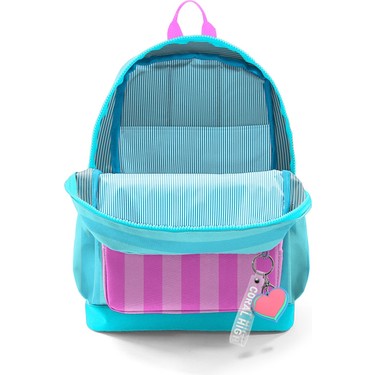 Turkuaz Pembe Çizgili 3 lü Okul Çanta Seti SET0123771