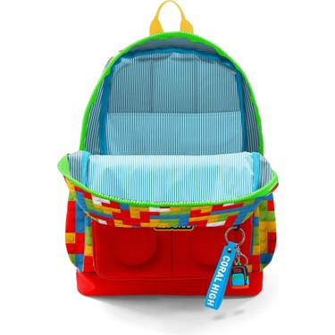 Coral High Kids Renkli Blok Desenli 3’lü Okul Çanta Seti SET0123775