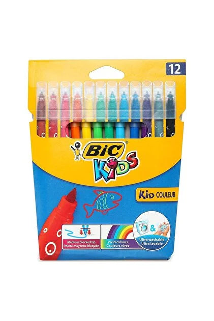 Bic Keçeli Boya Kalemi Kids Couleur Yıkanabilir 12 Renk