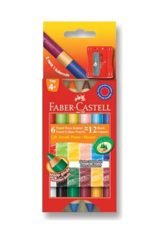 Faber-Castell Çift Taraflı Mum Boya, 12 Renk