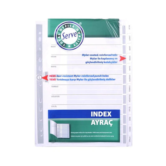 Serve Seperatör Aylar Kağıt A4 Sv5329