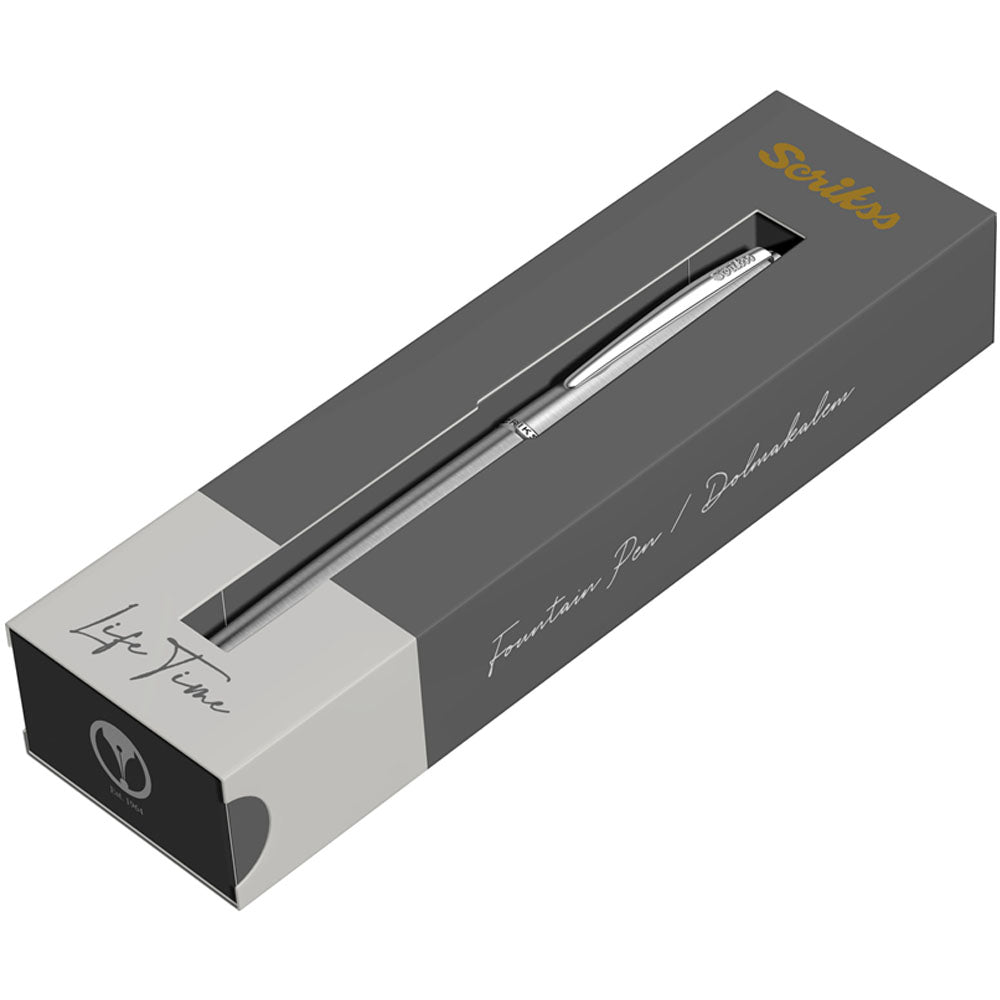 Metropolis 78M Dolma Kalem M Uç Paslanmaz Çelik Özel Kutu Krom