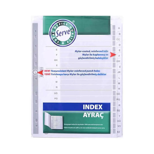 Serve Seperatör 1-20 Rakamlı Kağıt A4 Sv5326