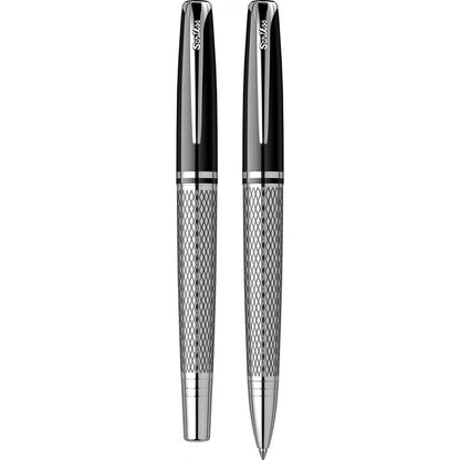 Pera 477 Dolma Kalem & Tükenmez Kalem Takım M Uç Siyah Krom