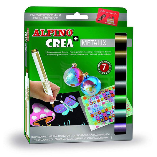 Alpino Keçeli Kalem Metalik Crea Metalix 7 Renk