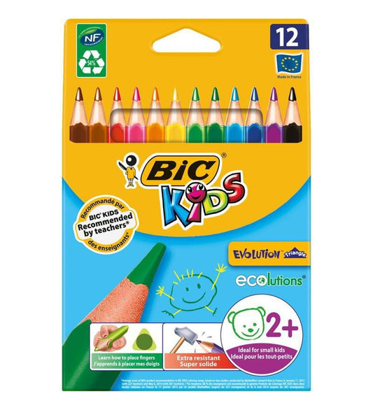 Bic Kuru Boya Evolution Üçgen Jumbo 12 Li