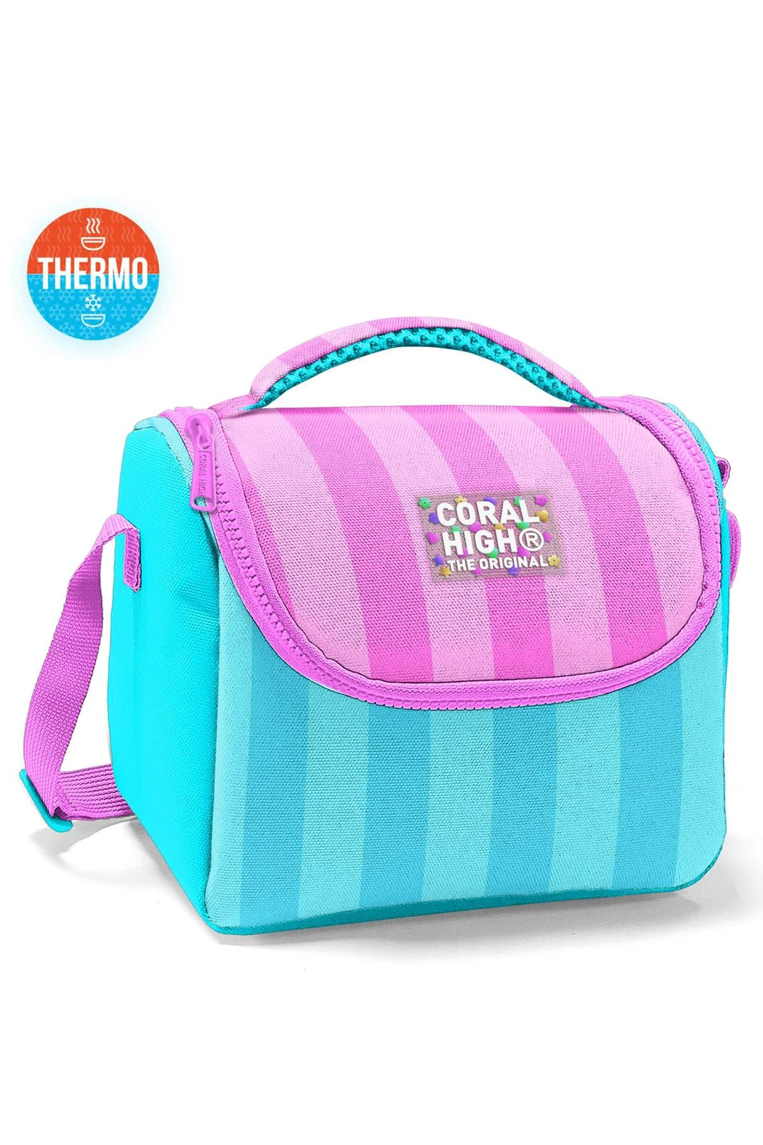 Turkuaz Pembe Çizgili 3 lü Okul Çanta Seti SET0123771