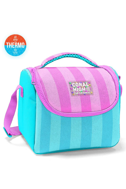 Turkuaz Pembe Çizgili 3 lü Okul Çanta Seti SET0123771