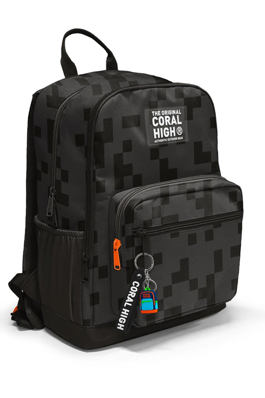 Coral High Siyah Blok Desenli 3’lü Okul Çanta Seti SET0123694