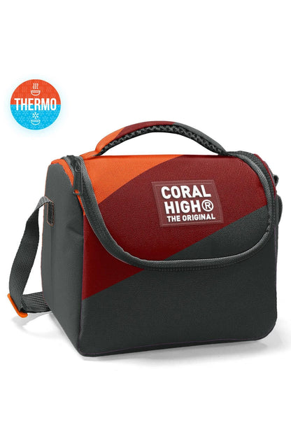Coral High Koyu Gri Turuncu Bordo Renkli 3’lü Okul Çanta Seti SET0123692