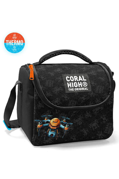 Coral High Siyah Drone Desenli 3’lü Okul Çanta Seti SET0123691