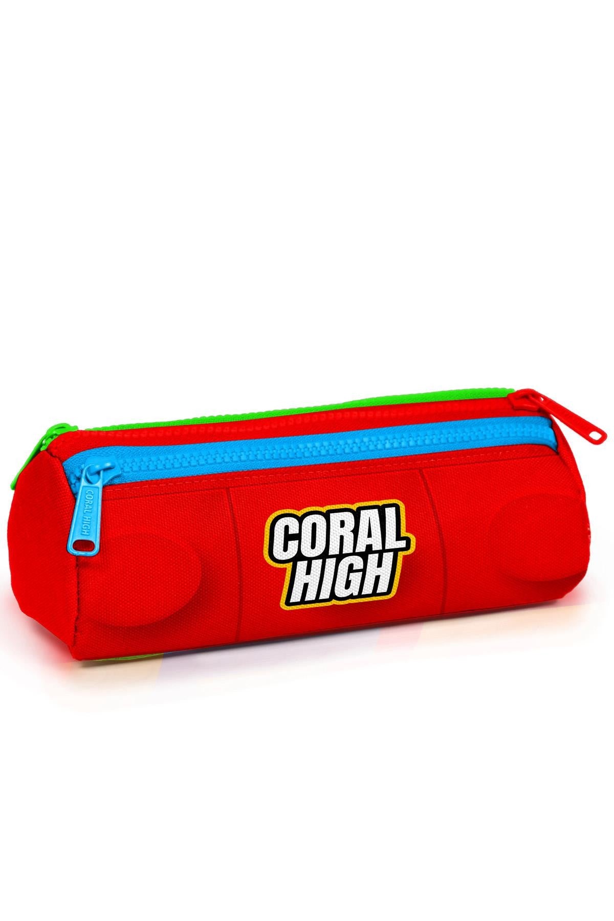 Coral High Kids Renkli Blok Desenli 3’lü Okul Çanta Seti SET0123775