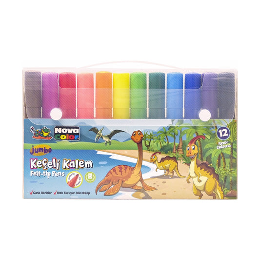 N.COLOR KECELİ KALEM 12'Lİ  SET JUMBO