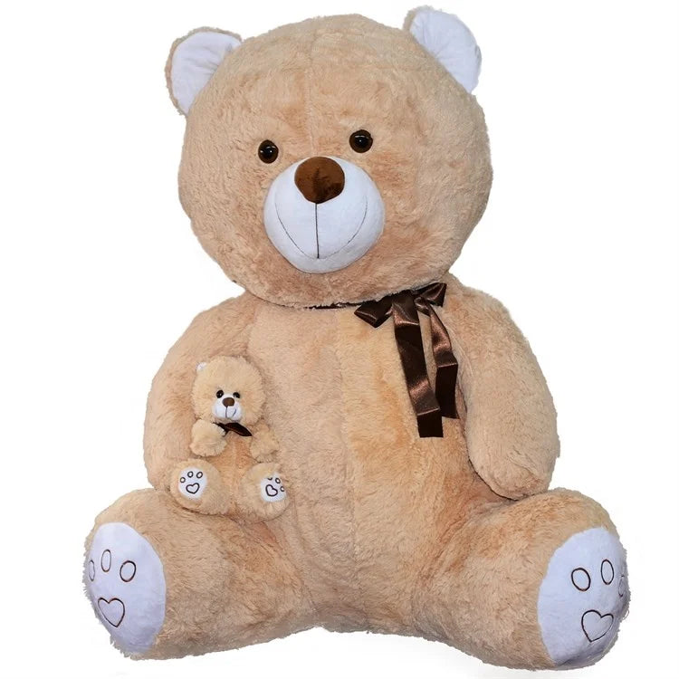 PELUŞ YAVRULU AYI 90 CM